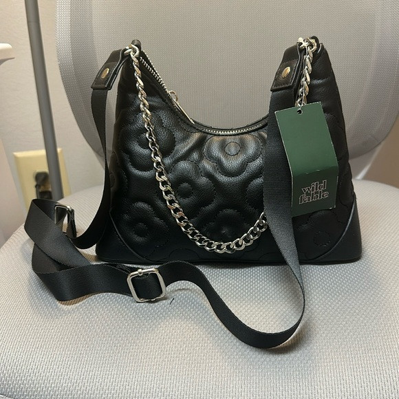 Black Quilted Crossbody Bag With Chain - Wild Fable - Target | Poshmark