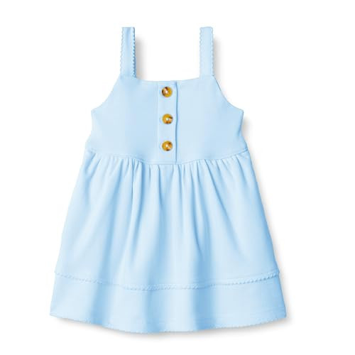 Amazon Essentials x Sofia Grainge Baby Girls' Cotton Casual Fit and Flare Dress, Light Blue, 12 Months | Amazon (US)