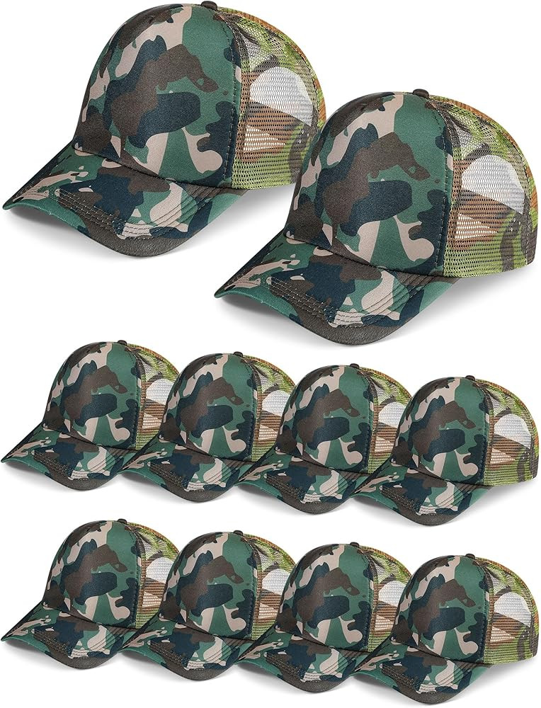 10 Pcs Sublimation Blank Trucker Hats Bulk Mesh Baseball Cap Polyester Mesh Trucker Hat for Men a... | Amazon (US)
