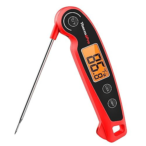 ThermoPro TP605 Instant Read Meat Thermometer for Cooking, Waterproof Digital Food Thermometer with Large Backlit LCD, 180° Foldaway Probe Kitchen Thermometer for Grilling, Smoking & Candy Making | Amazon (US)