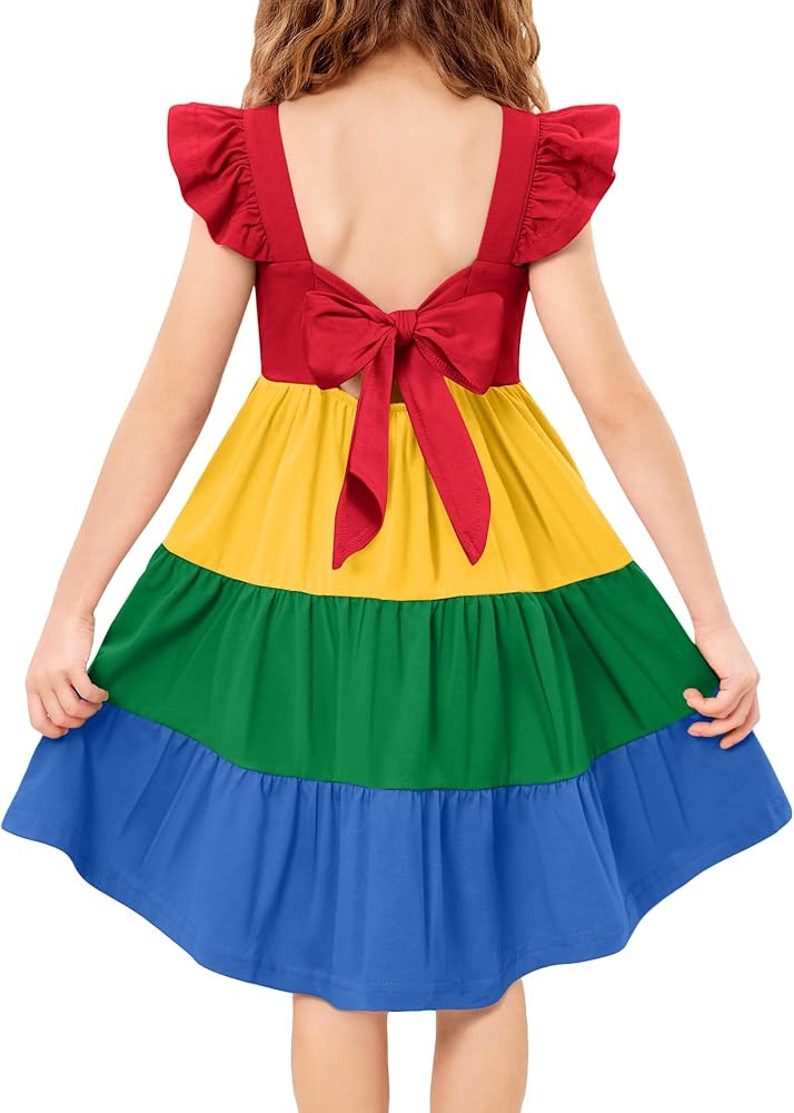 Arshiner Toddler Dress Little Girls Summer Cotton Backless High Low Hem Beach Casual Sundress wit... | Amazon (US)