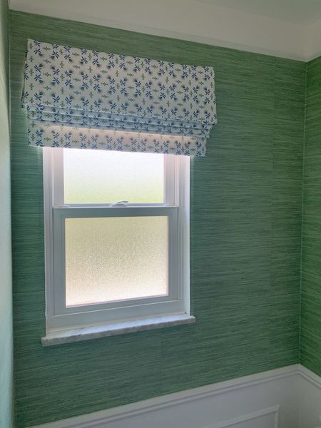 Custom shade for my powder bath!!!  Grasscloth wallpaper.  Peel and stick grasscloth wallpaper 

#LTKhome #LTKfindsunder50