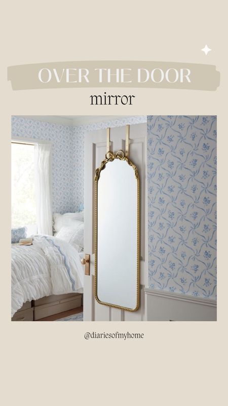 Over the door mirror for a bedroom or closet 🤍

#mirror #potterybarn #loveshackfancy #antiquemirror #ornatemirror #gold 

#LTKSeasonal #LTKHome