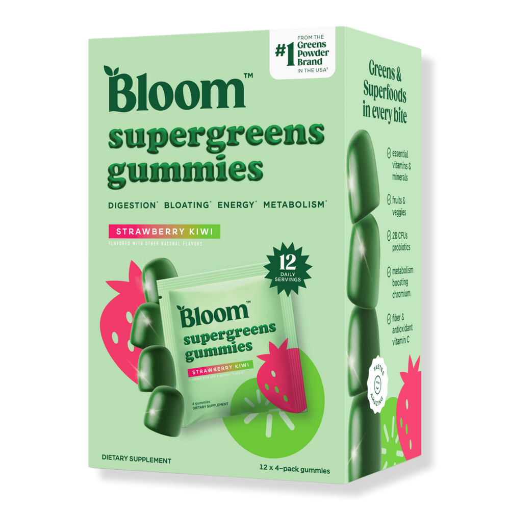 Bloom Supergreens Gummies - Strawberry Kiwi | Ulta
