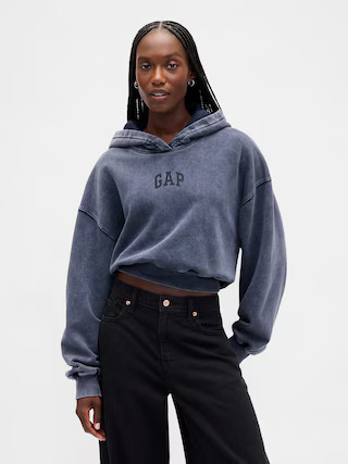VintageSoft Crop Logo Hoodie | Gap (US)