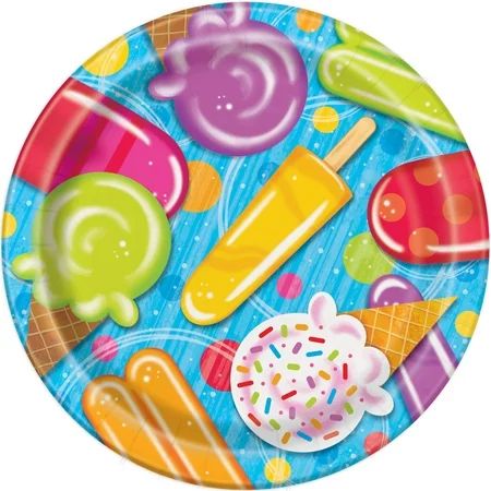 9"" Popsicle Ice Cream Summer Party Plates, 8ct | Walmart (US)
