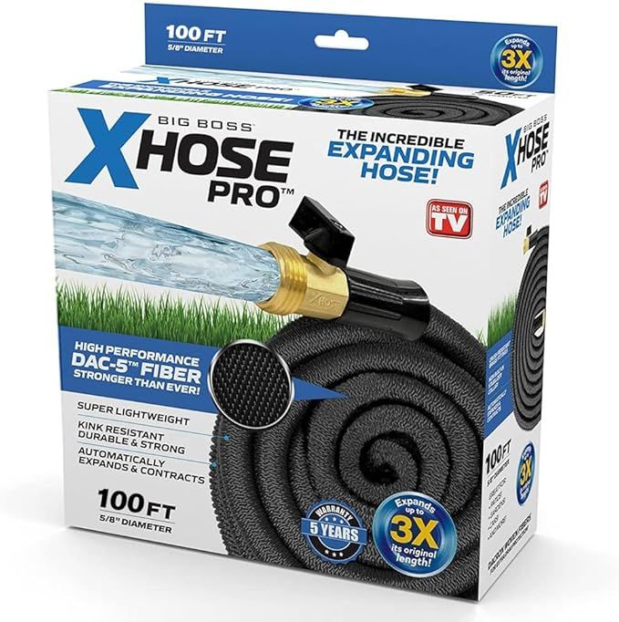 X-Hose Pro Expandable Garden Hose 100 Ft, Heavy Duty Lightweight Retractable Water Hose, Flexible... | Amazon (US)