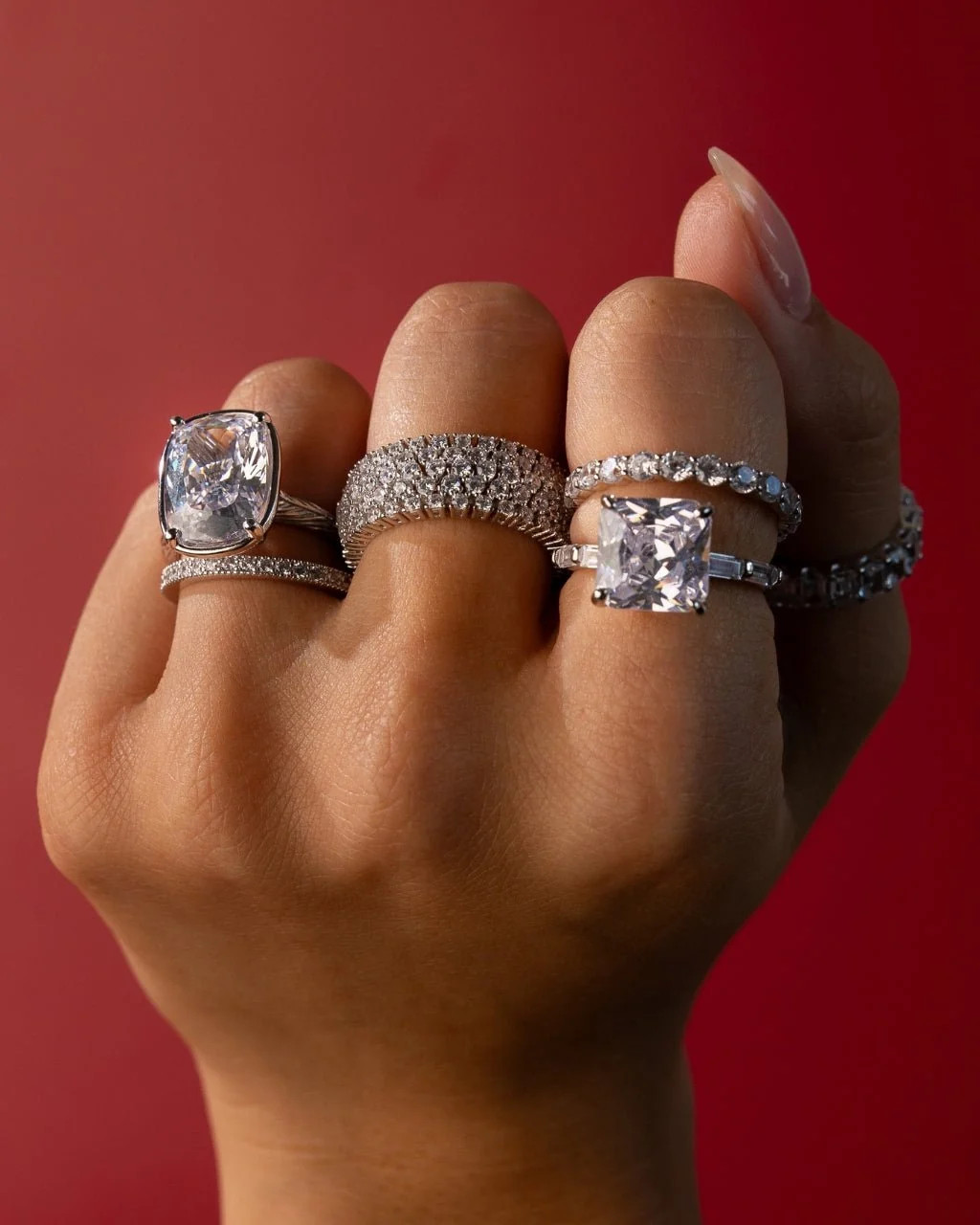 Sterling Silver Yvonne CZ Stacking Ring | Sterling Forever
