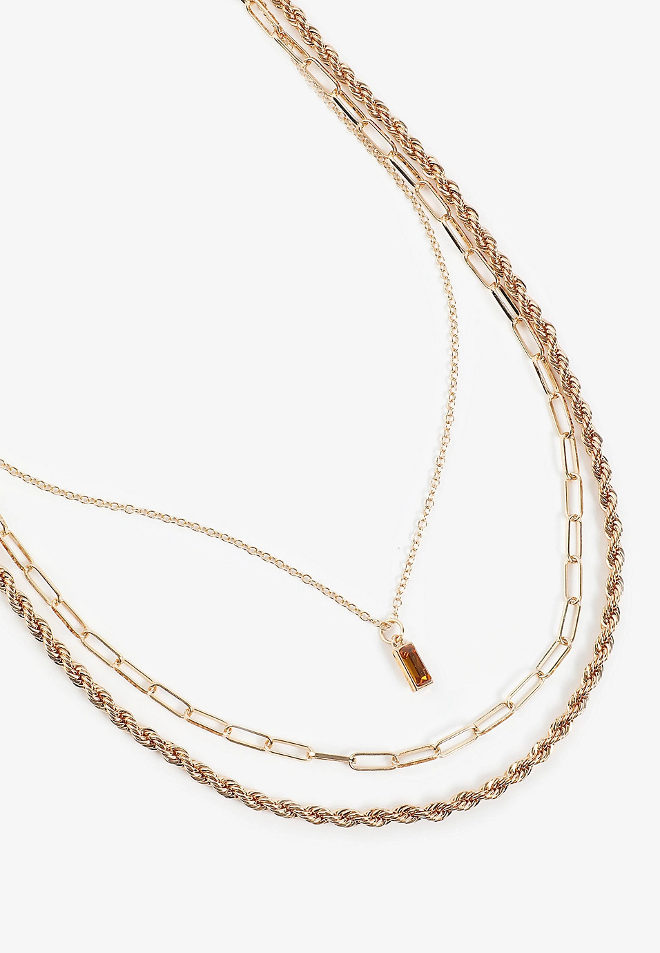 Brown Gemstone Pendant Layered Necklace | Maurices