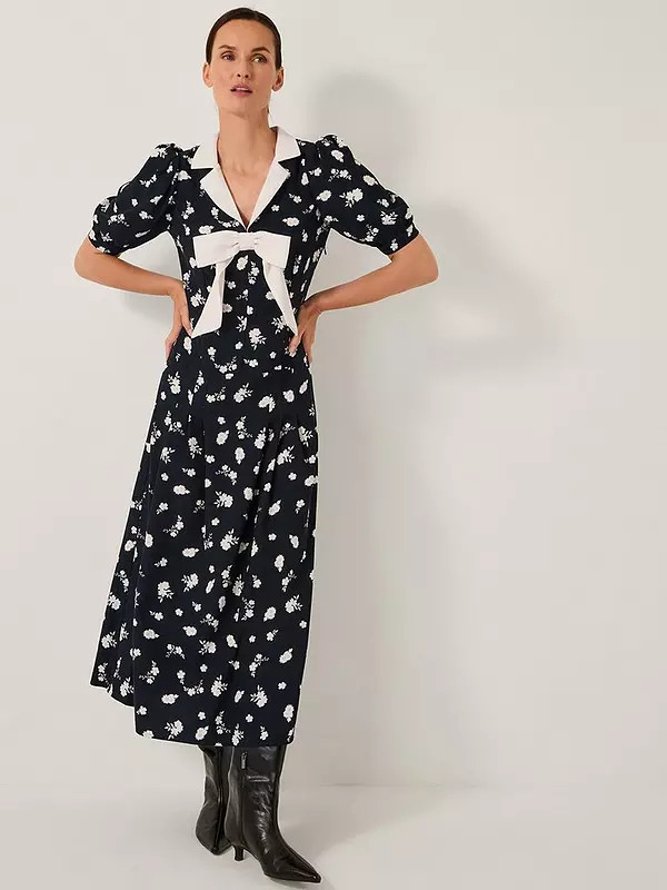 Monsoon Mabli Tea Dress - Black | Very (UK)