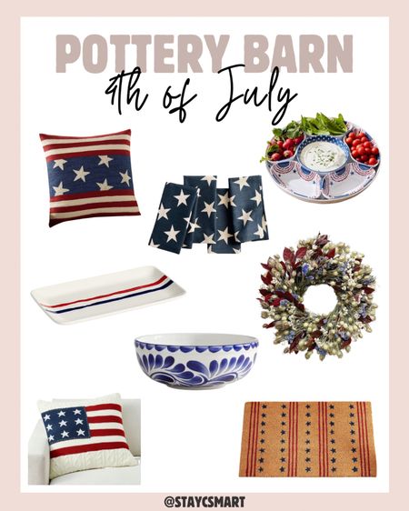 4th of July home finds from pottery barn. Red, white and blue home decor finds 

#LTKHome #LTKSeasonal