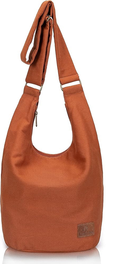 Coton Pose Women Hippie Crossbody Bag - Top Zip Large Capacity Canvas Sling Bag - Jacquard Cloth ... | Amazon (US)