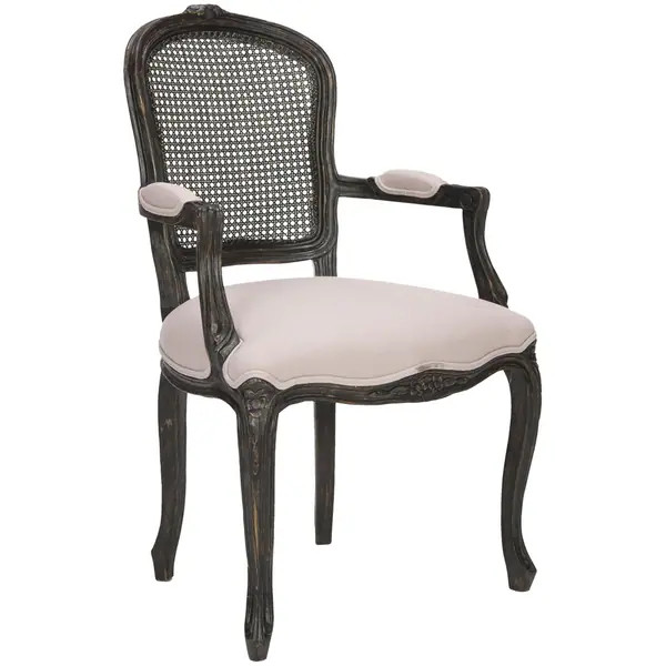 Safavieh Old World Dining Mckenna Beige/ Antiqued Black Carved Arm Chair | Bed Bath & Beyond