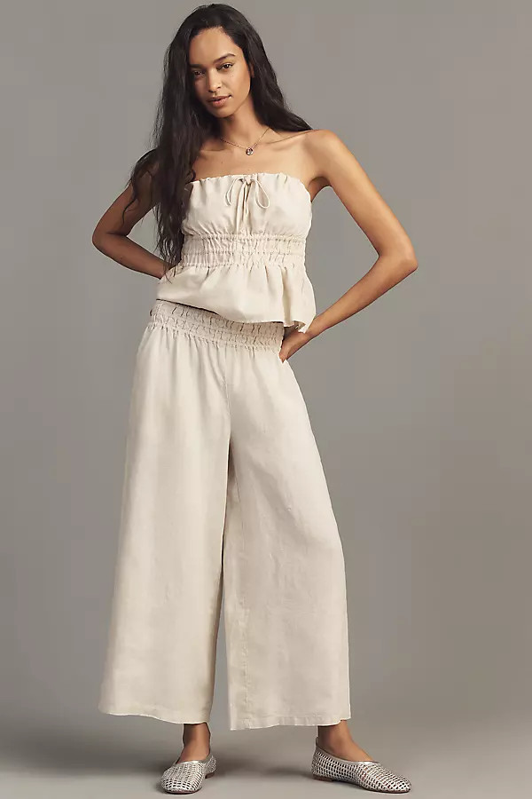 The Somerset Linen Pull-On Pants | Anthropologie (US)