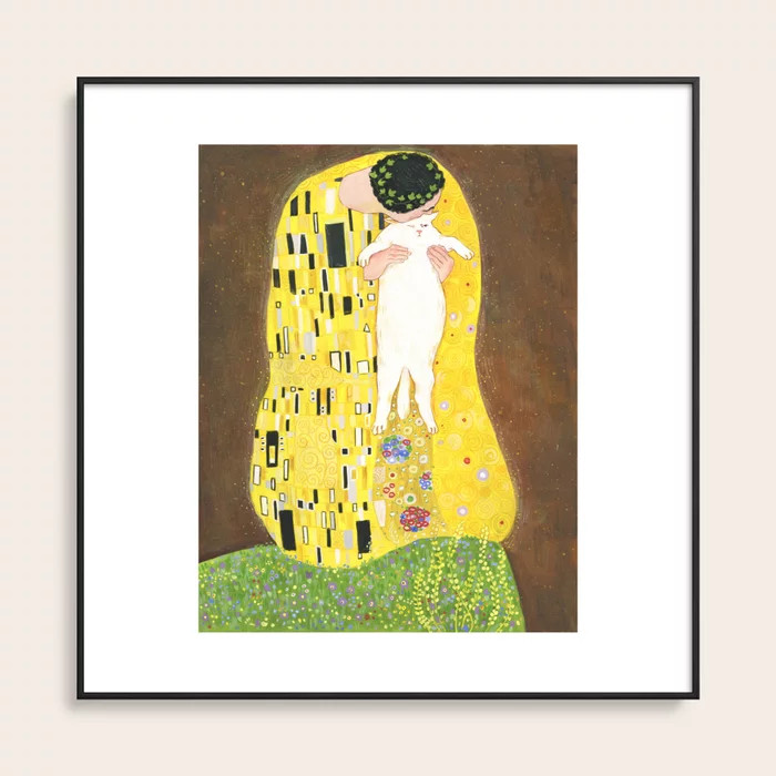 The kiss Framed Art Print | Society6