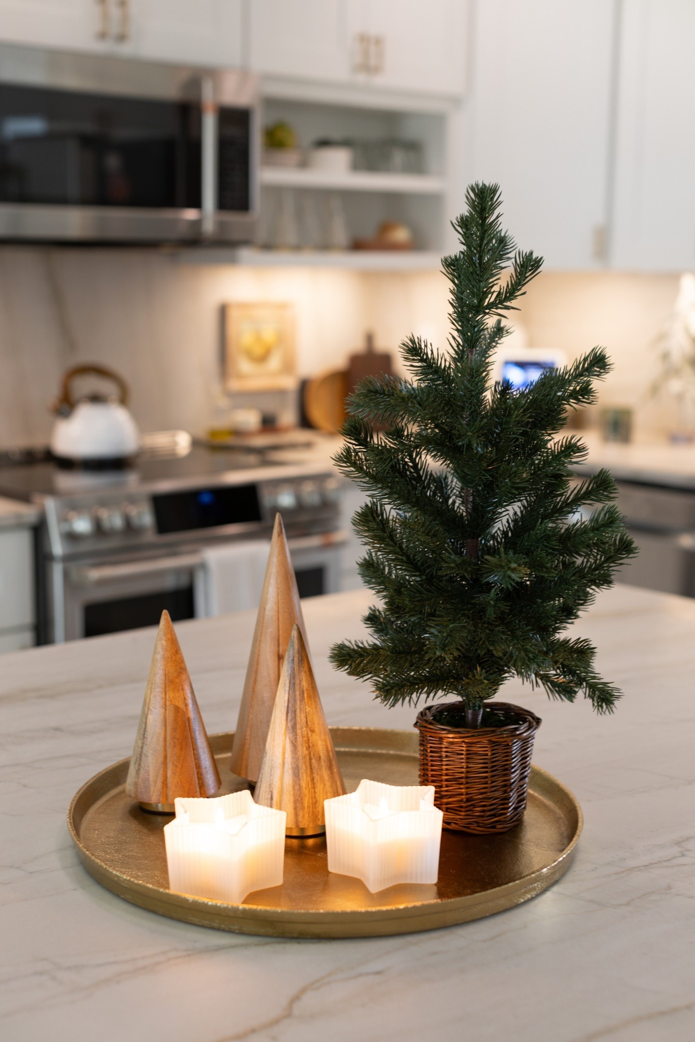 Christmas kitchen decor idea and vignette! I love these little star candles!

#LTKSeasonal #LTKHome #LTKHoliday