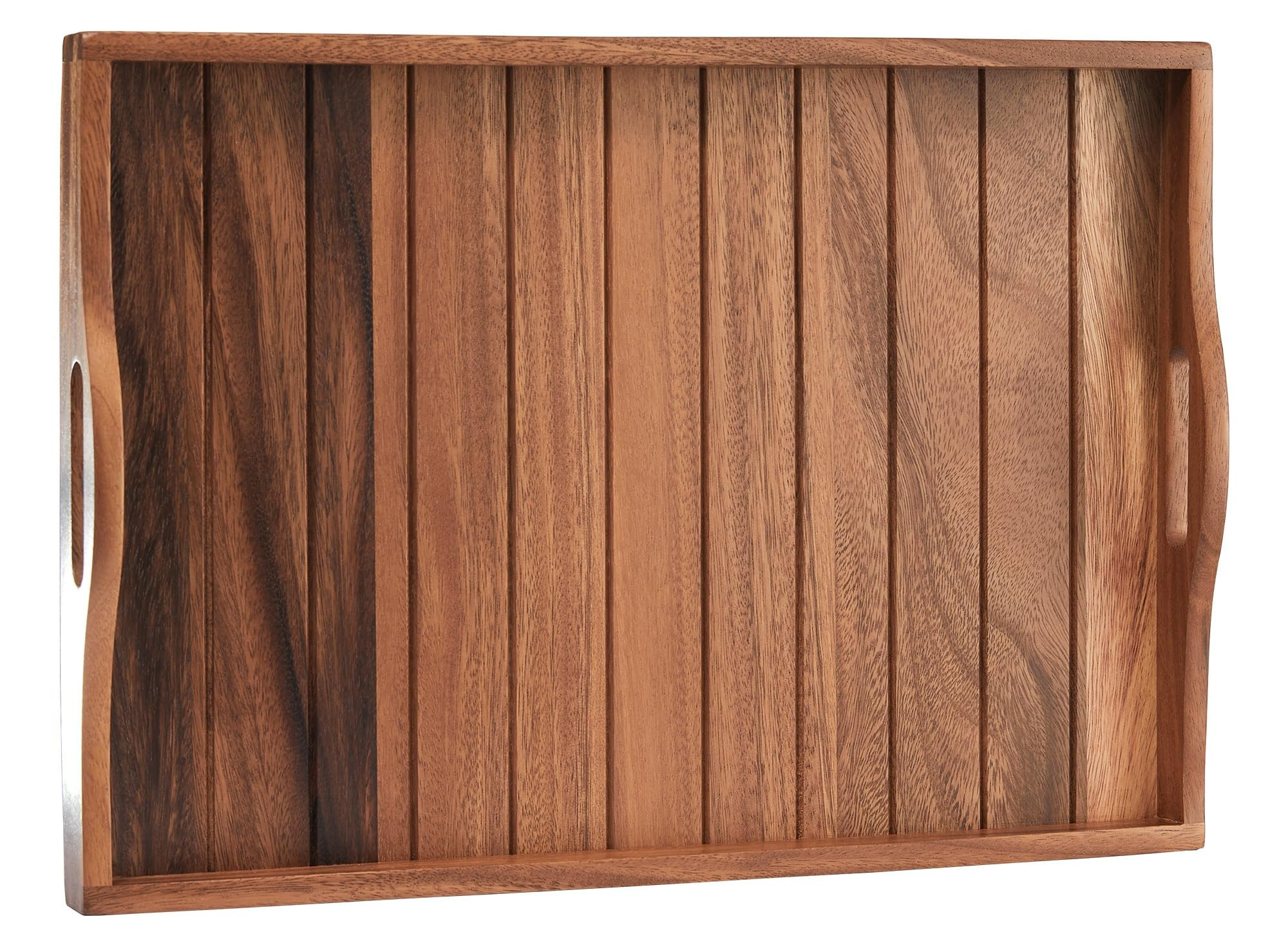 Large Acacia Wooden Serving Tray with Handles 50.5 x 35.3 cm Decorative Coffee Table Ottoman Tray... | Amazon (CA)