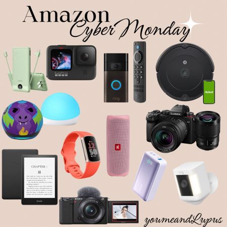 Amazon Cyber Monday sales on electronics. Ring doorbells, chargers, speakers, Fitbit, kindles paper white, , cameras, Amazon fire stick, GoPro, Roomba vacuums, Echo Dots, Ring Spotlight cam, hand warmers, JBL speakers, YoumeandLupus, Amazon finds, sales 

#LTKsalealert #LTKGiftGuide #LTKCyberWeek