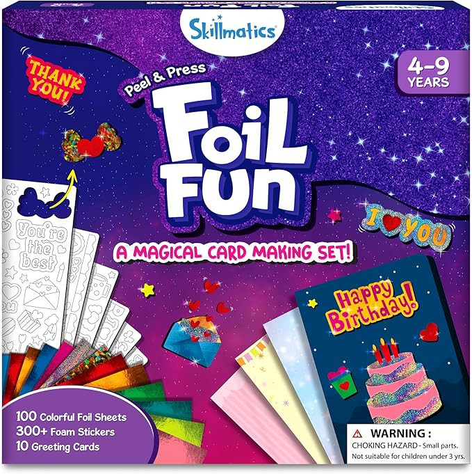 Skillmatics Art & Craft Activity - Foil Fun Card Making Set, Stocking Stuffers, No Mess Art for K... | Amazon (US)