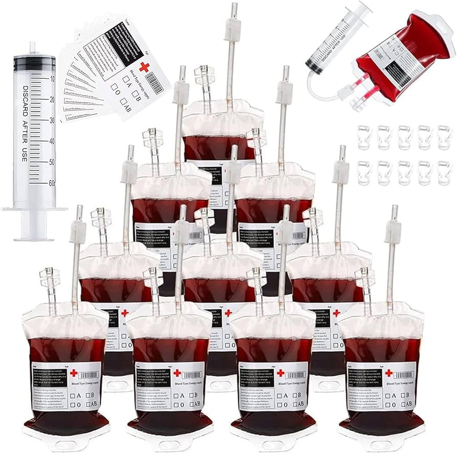 Blood Bags for Juice Drinks, JMOCD Halloween Blood Bags for Drinks IV Blood Bag Drink Containers ... | Amazon (CA)