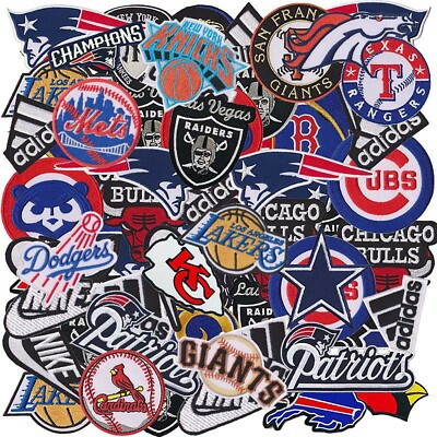 Iron on Patch Football Basketball Baseball Hockey Sport Logo Random Wholesale | eBay US
