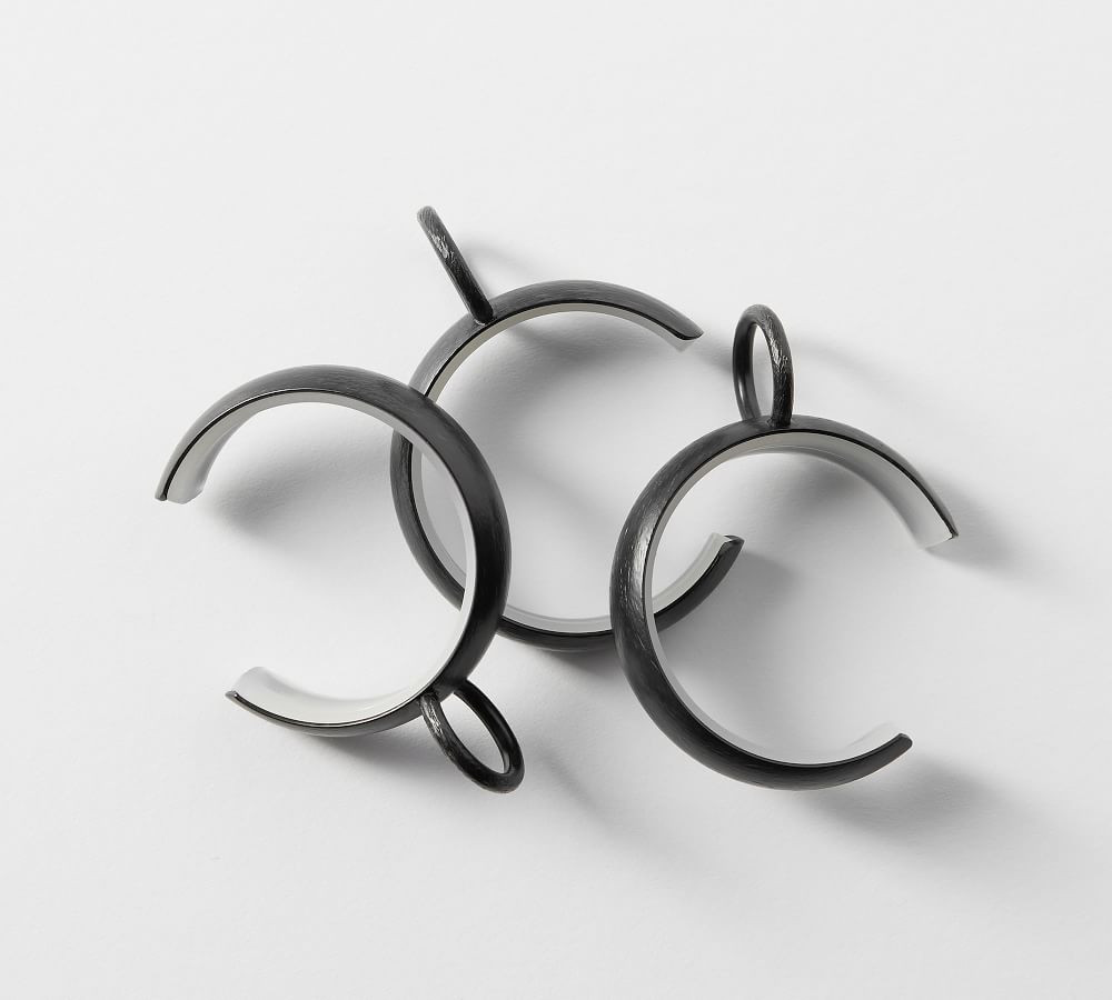 Cast Iron Black C-Loop Curtain Rings | Pottery Barn (US)