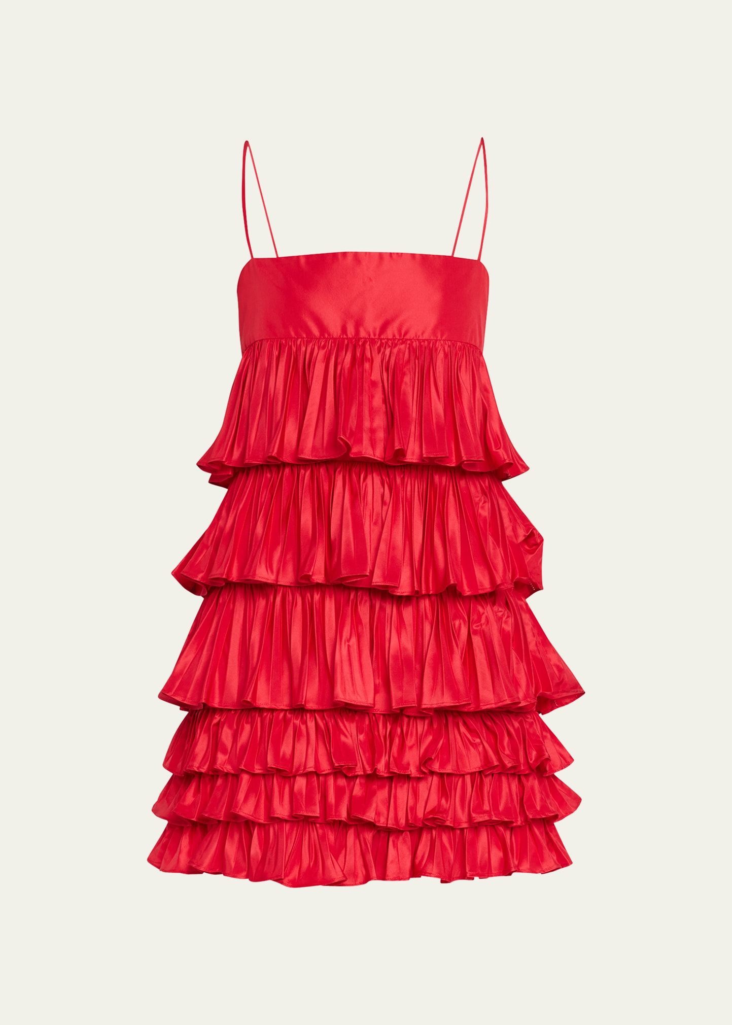 Alexis Corsini Tiered-Ruffle Taffeta Mini Dress | Bergdorf Goodman