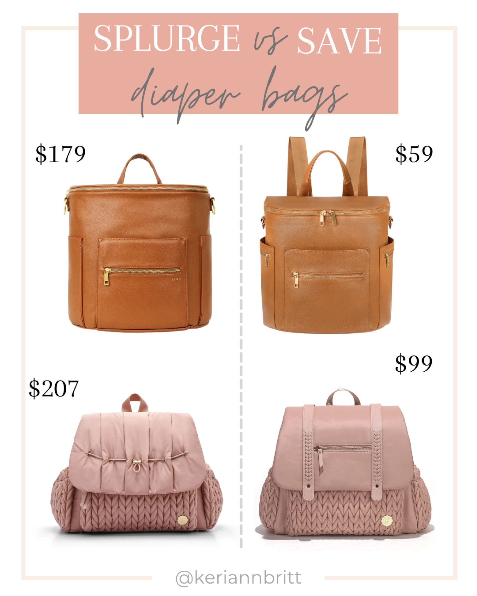 Splurge or Save Diaper Bag Dupes

Fawn design / happ brand / diaper bags / diaper backpack / leather diaper bag / baby registry item / 

#LTKbump #LTKbaby #LTKitbag