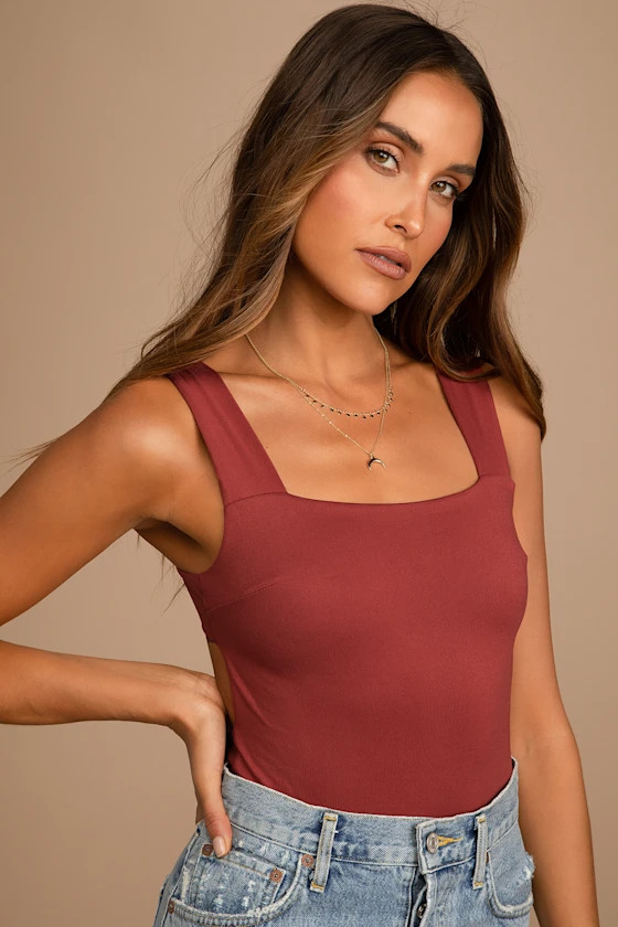 You Don't Have To Ask Rusty Rose Backless Bodysuit | Lulus (US)