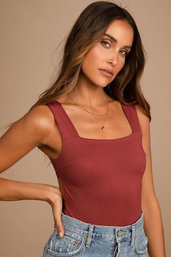 You Don't Have To Ask Rusty Rose Backless Bodysuit | Lulus (US)