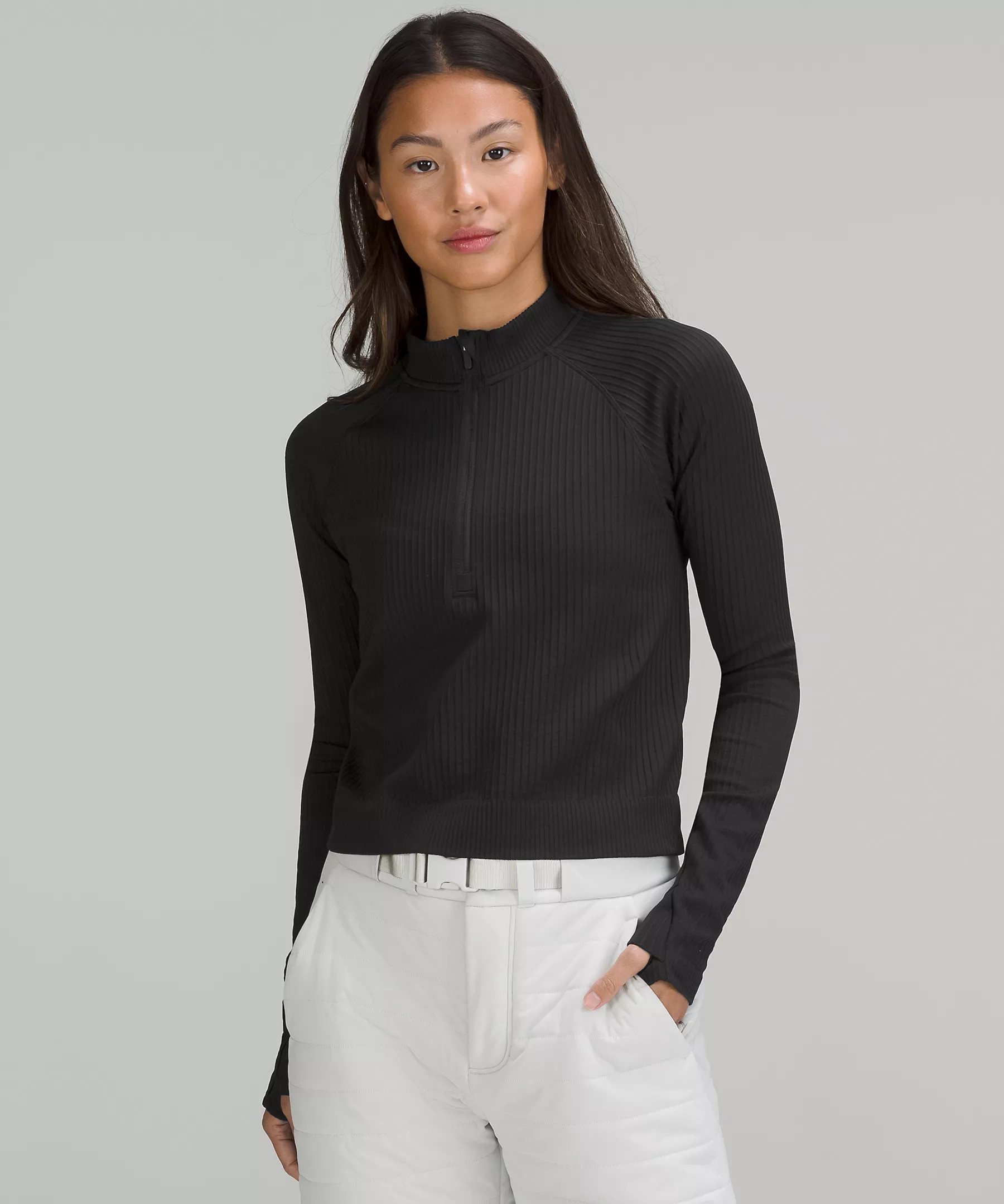 Rest Less Cropped Half Zip | Women's Long Sleeve Shirts | lululemon | Lululemon (US)