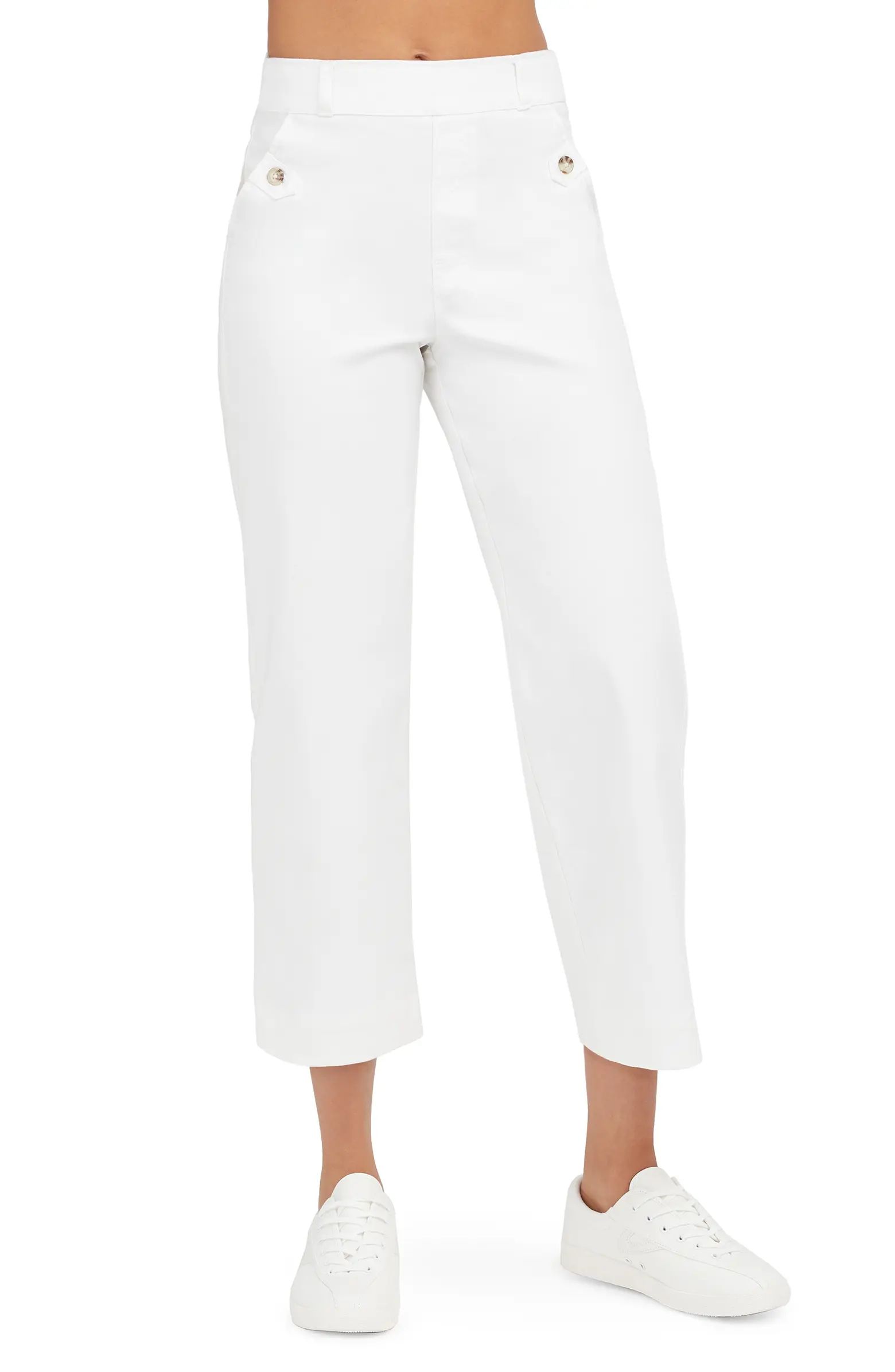 SPANX® Wide Leg Twill Pull-On Pants | Nordstrom | Nordstrom