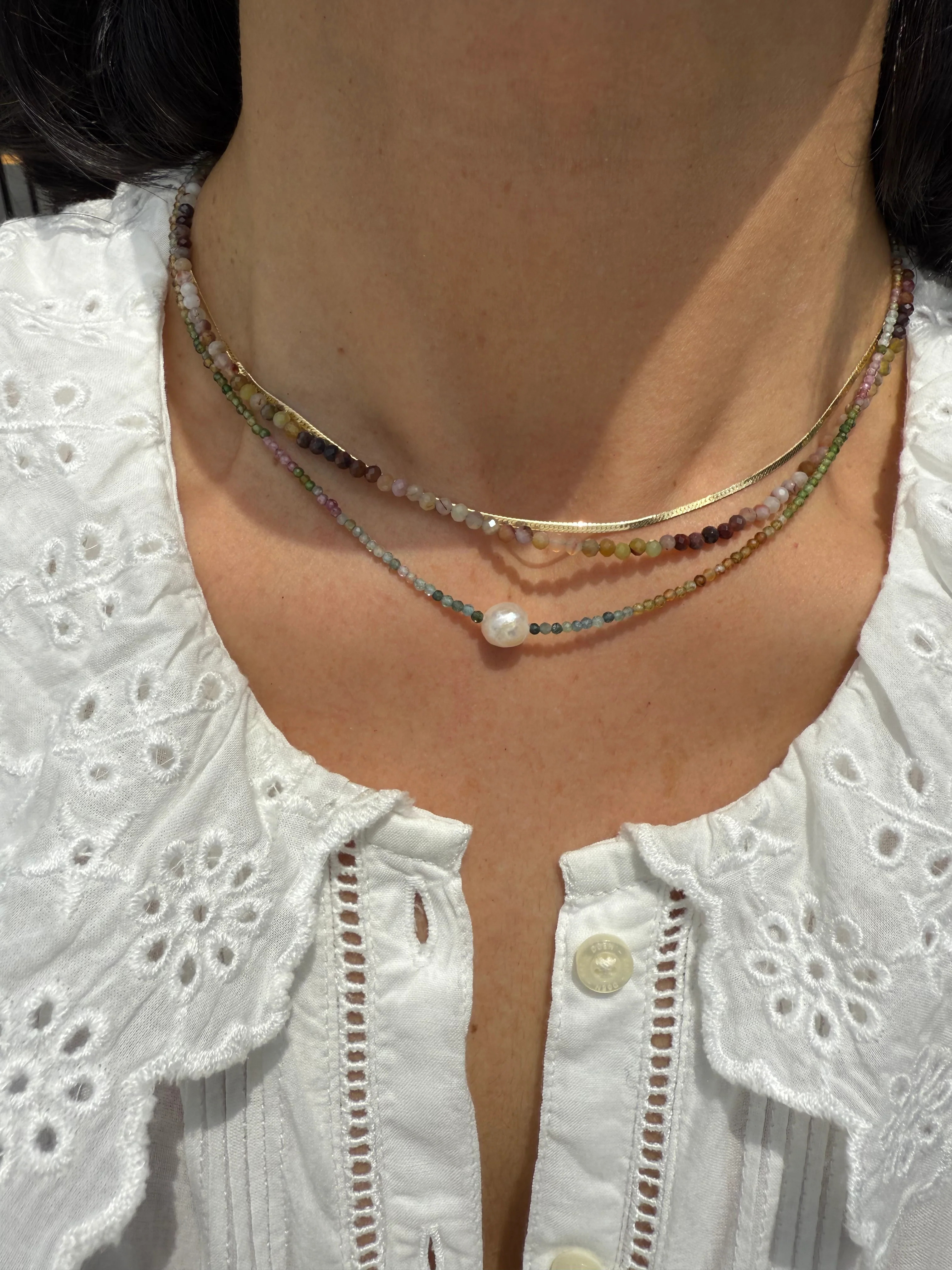Rainbow Tourmaline and Pearl Necklace | Smith and Mara, LLC