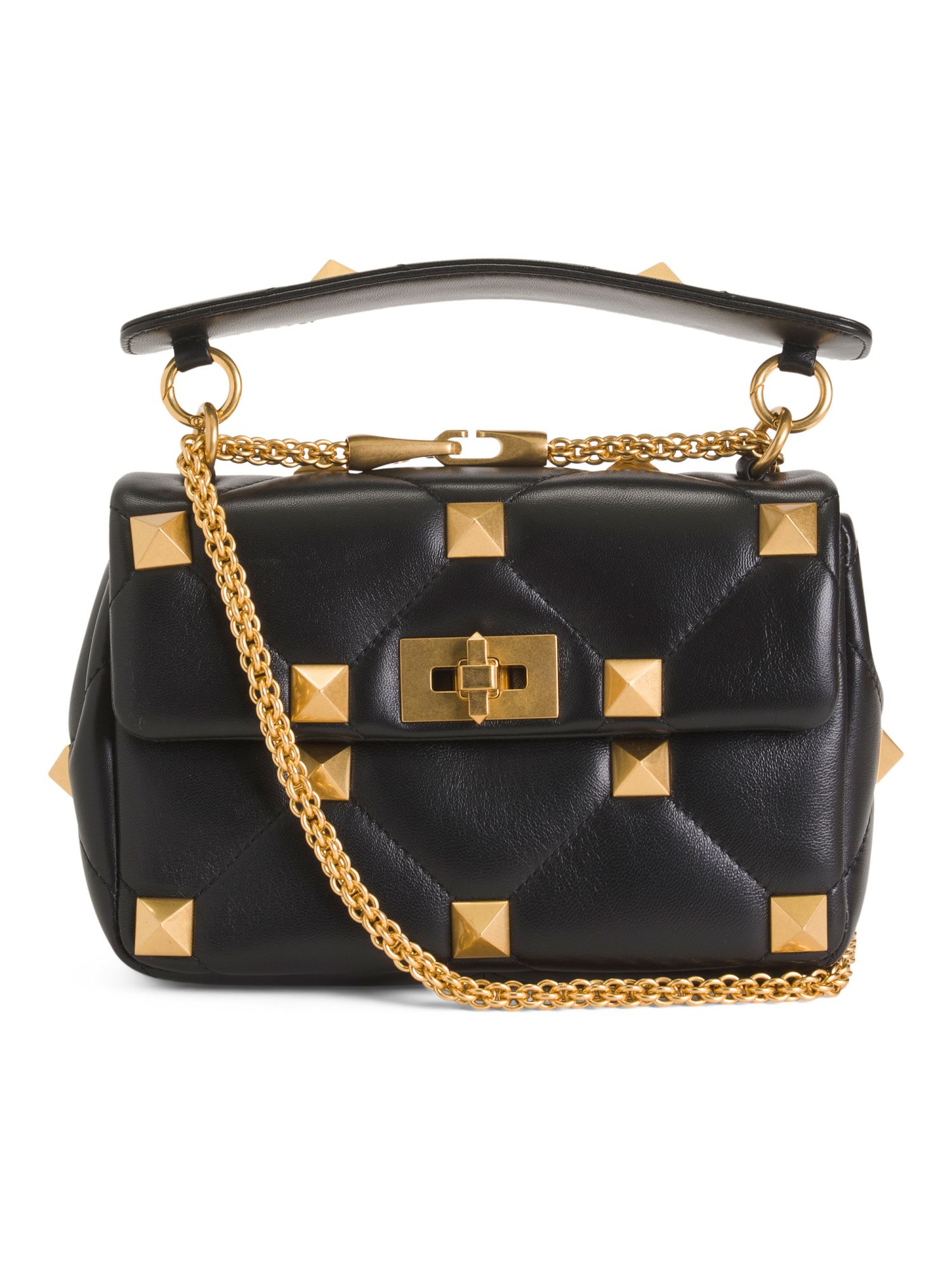 Made In Italy Leather Roman Studded Shoulder Bag | TJ Maxx