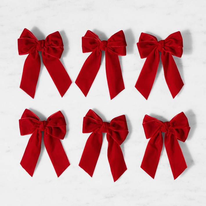 Red Bows with Wire Ties, Set of 6 | Williams-Sonoma