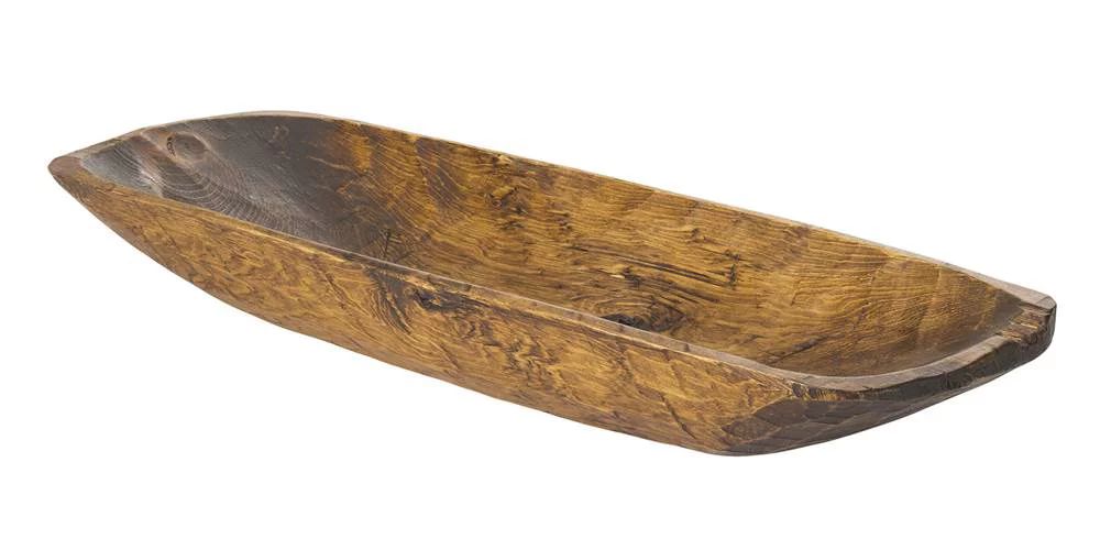 Hand Carved Rustic Solid Wood Reg Decorative Bowl in Pecan Brown | Walmart (US)