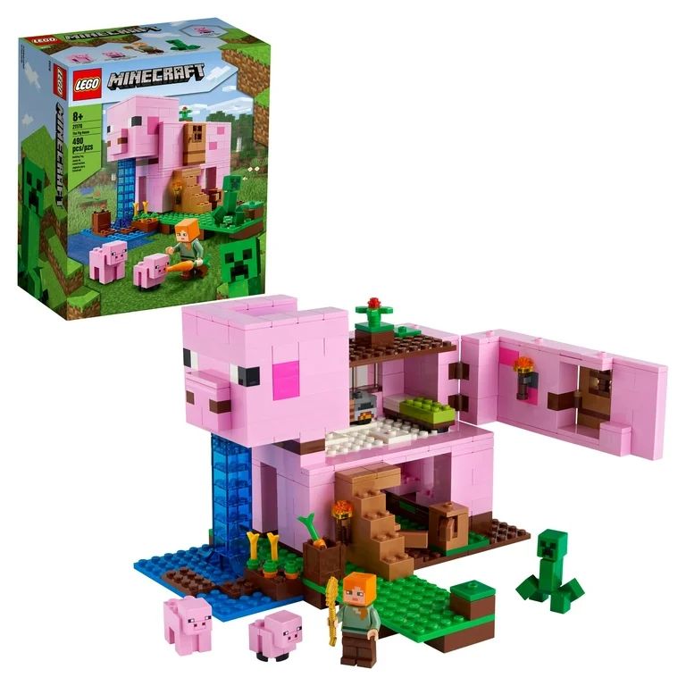 LEGO Minecraft The Pig House, 21170 with Alex, Creeper and 2 Pig Figures, Animal Building Toy, Gi... | Walmart (US)