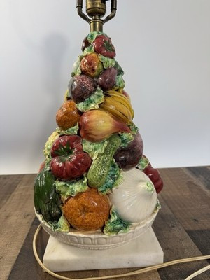 Vintage-Italian Majolica Fruit Veg Topiary Table Lamp PROJECT-Needs Rewiring 31" | eBay | eBay US