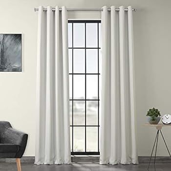 HPD Half Price Drapes BOCH-LN1855-84-GR Faux Linen Grommet Blackout Room Darkening Curtain (1 Pan... | Amazon (US)