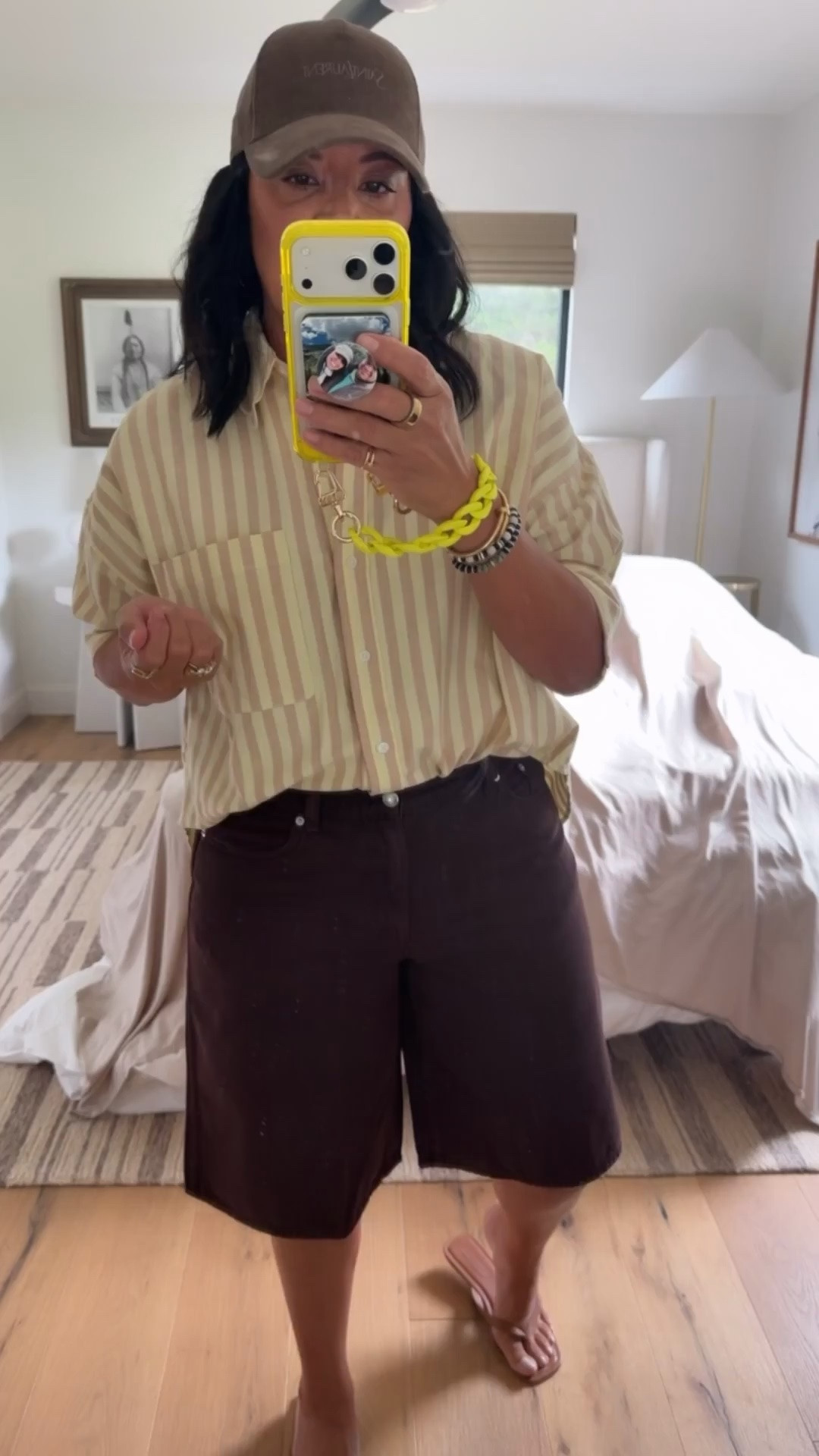 Top size medium (it’s oversized so definitely size down if you are between sizes), shorts size 29 (I’m a curvy size 8), sandals fit tts, hat size medium (I have an average sized head.

#LTKootd #LTKgrwm #LTKMidsize