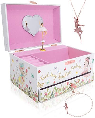 The Memory Building Company Music Box - Ballerina Jewelry Box for Girls and Boys w/Matching Necklace | Amazon (US)