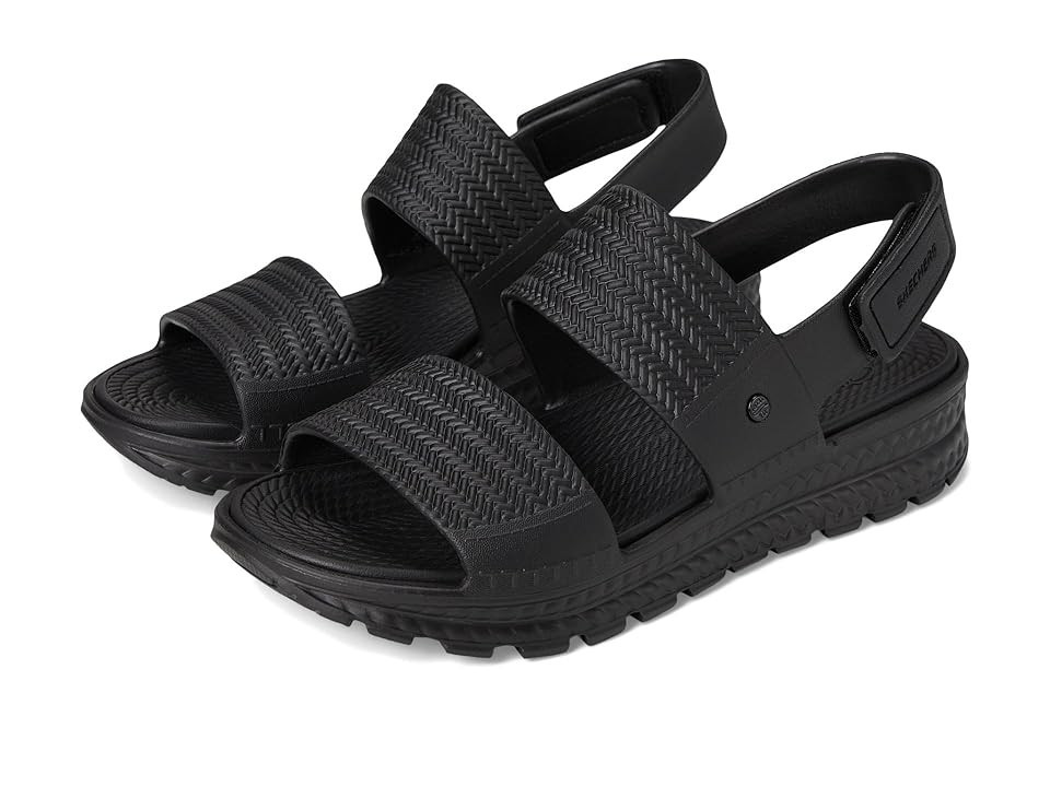 SKECHERS Foamies Arch Fit Footsteps - Sunny Days Women's Sandals Black/Black : 11 Medium, Synthetic | Zappos