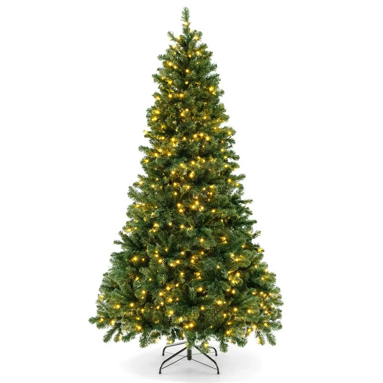 Costway 7 FT Artificial Xmas Tree with 1188 PVC Branch Tips 700 Warm White LED Lights - Walmart.c... | Walmart (US)