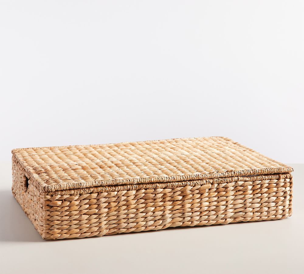 Savannah Handwoven Seagrass Lidded Underbed Basket | Pottery Barn (US)