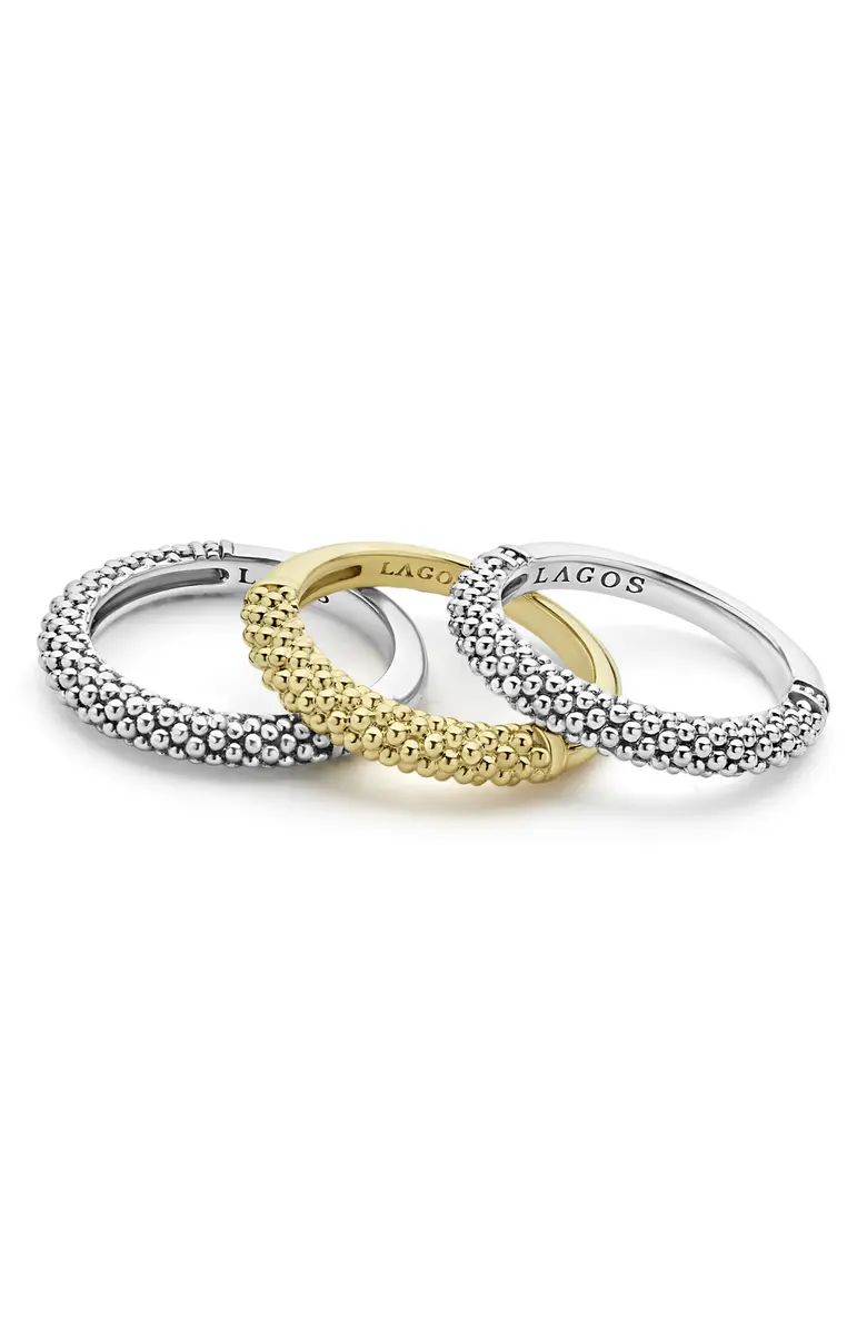 LAGOS Caviar Set of 3 Stacking Rings | Nordstrom | Nordstrom