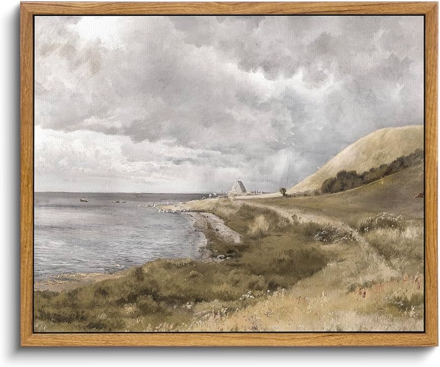 InSimSea Framed Vintage Wall Art Prints Coastal Wall Art Seaside Landscape Paintings Canvas Art W... | Amazon (US)