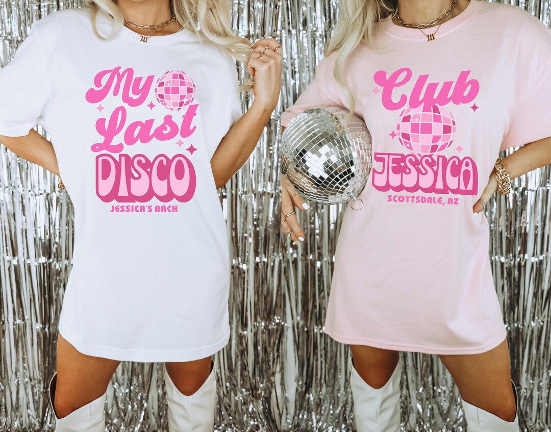 Custom Disco Bachelorette Party Shirts, Disco Bride Shirt, Bride's Last Disco Bachelorette Shirts... | Etsy (US)