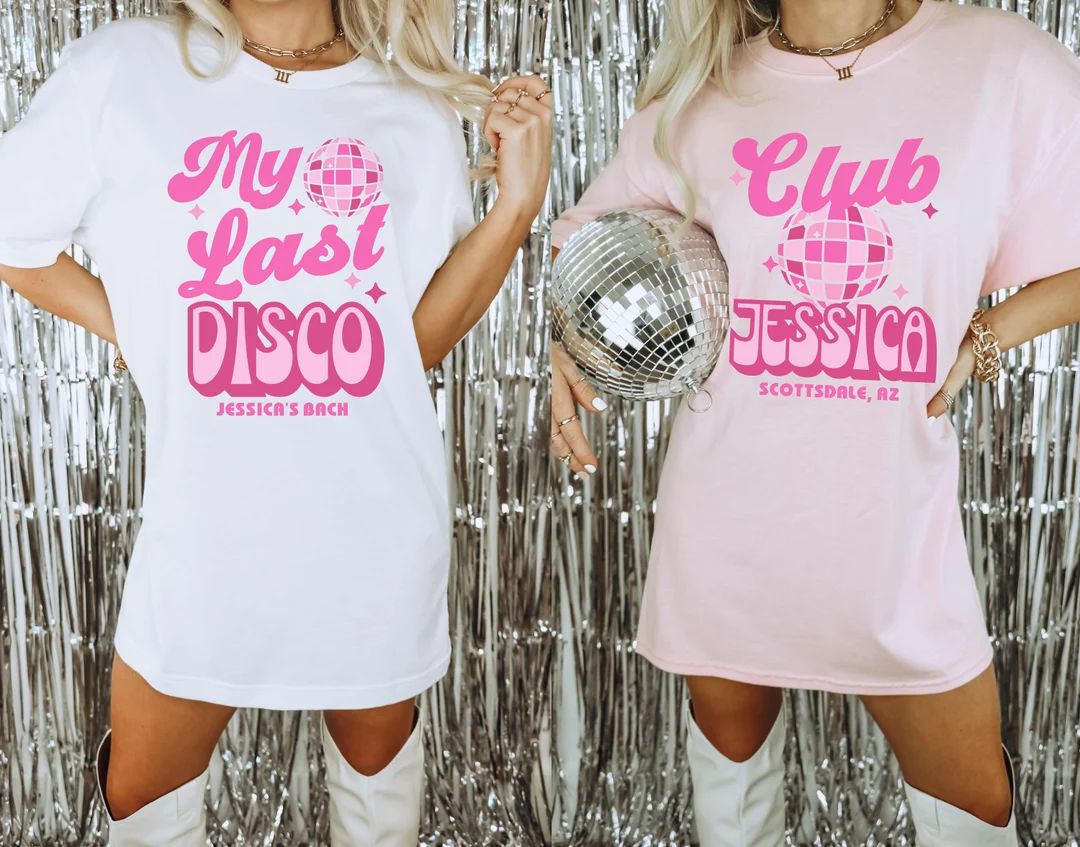 Custom Disco Bachelorette Party Shirts, Disco Bride Shirt, Bride's Last Disco Bachelorette Shirts... | Etsy (US)