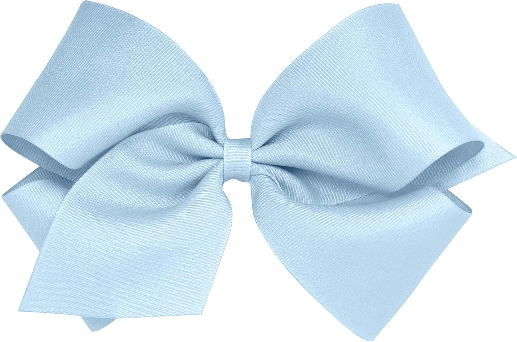 Amazon.com: Wee Ones Girls' Plain Wrap Grosgrain Hair Bow on a WeeStay No-Slip Hair Clip, King, Mill | Amazon (US)