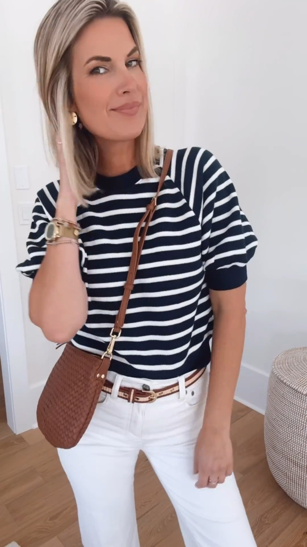 Coastal spring outfit. Small puff shoulder sweatshirt and 27 tall white jeans. I’m 5’11” for reference.

#LTKootd #LTKTall #LTKOver40